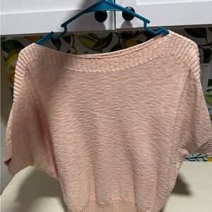 LOFT Light Pink Off-the-Shoulder Sweater